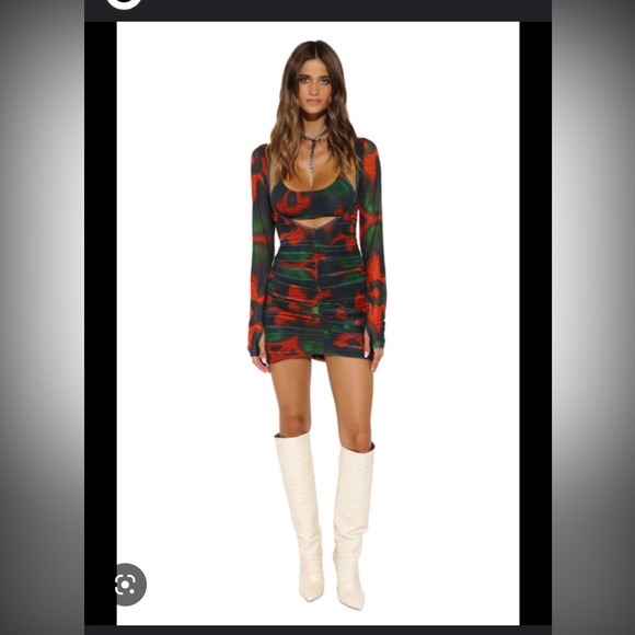 Mini Colorful Mesh Dress - Picture 1 of 6